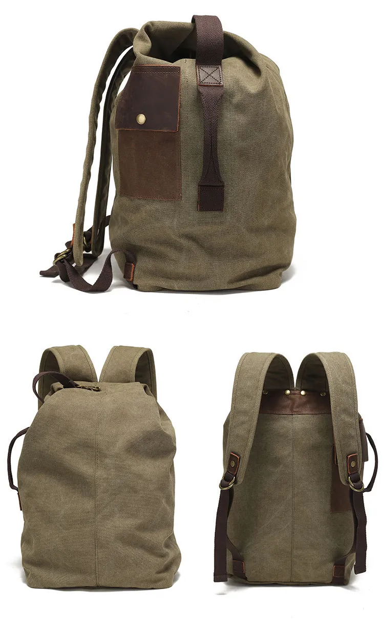 Mochila Commuter de Lona Encerada Durável para Esportes ao Ar Livre, Casual, Viagens e Uso Diário (CY0608)