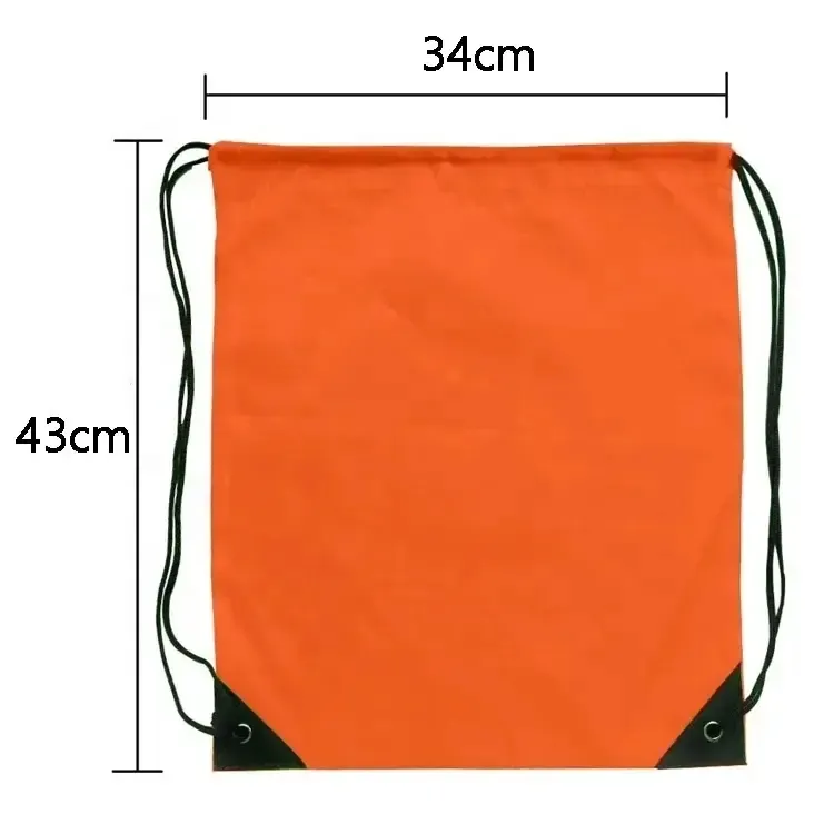 Mochila Colorida com Cordão em Nylon e Poliéster para Academia e Viagens