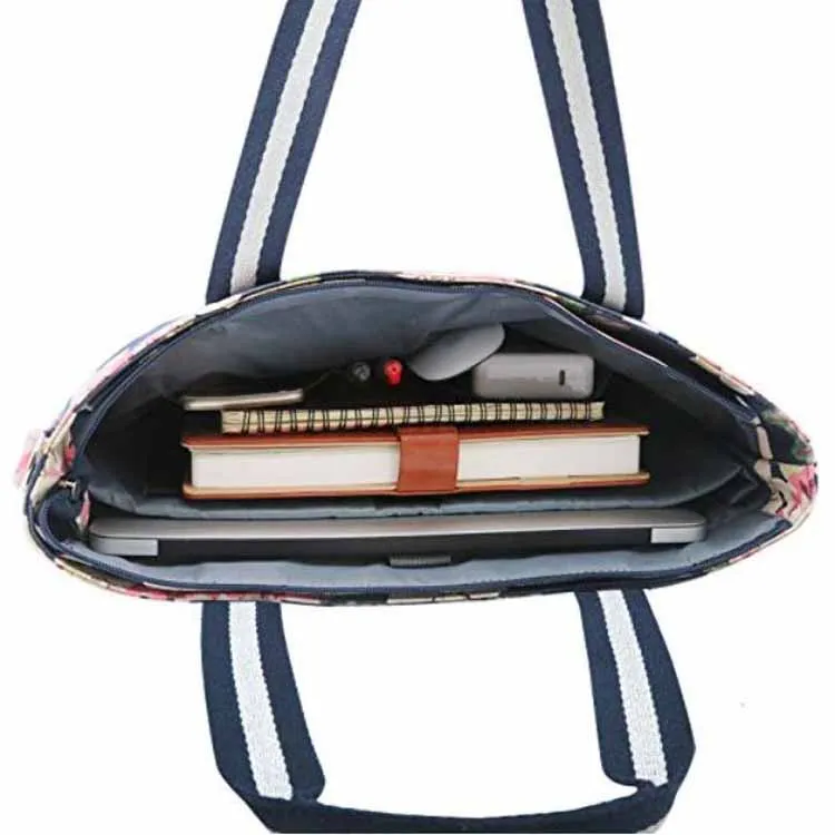 Bolsa de Laptop ao Ar Livre em Lona com Múltiplas Impressões, Bolsa Mensageira Slim para Mulheres