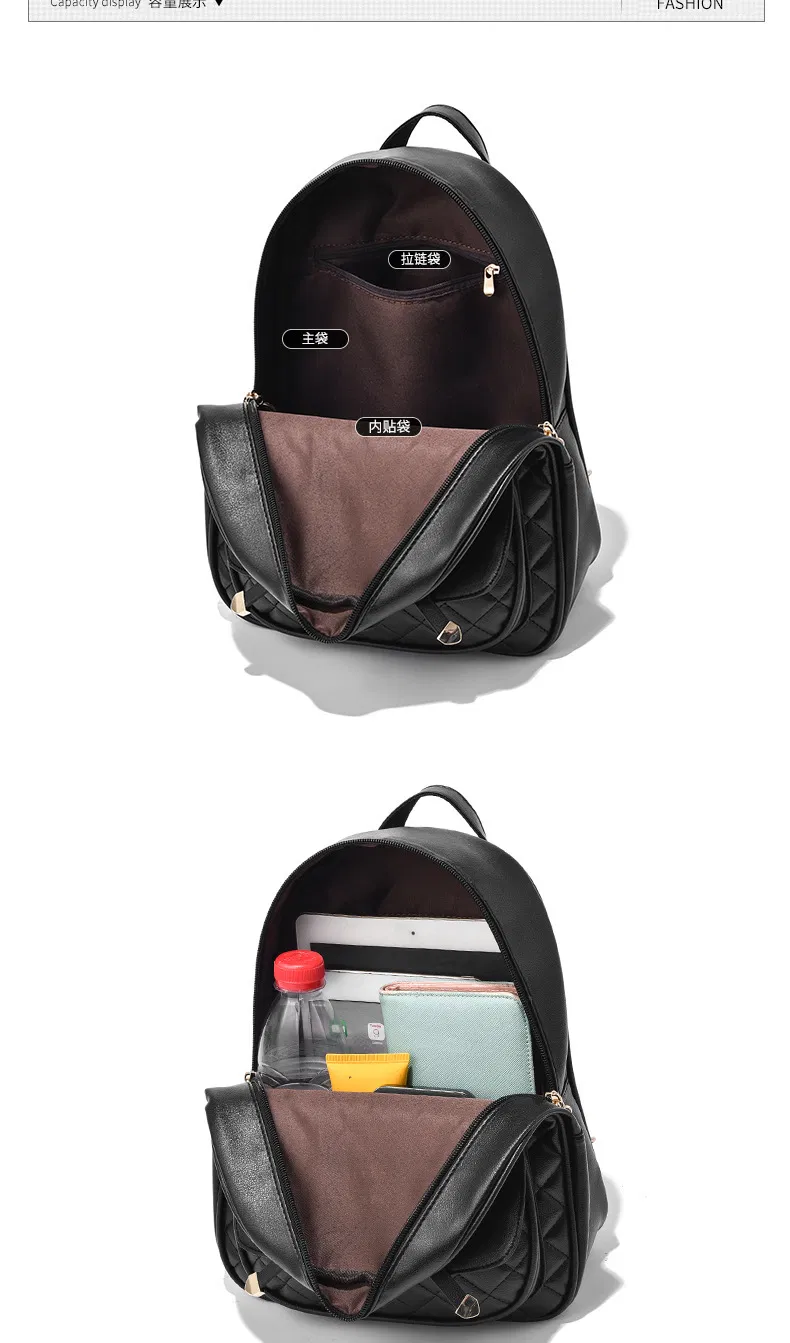 Mochila Feminina com Laço Fofa 3-in-1 Conjunto com Mini Bolsa e Porta Cartões Ajustável