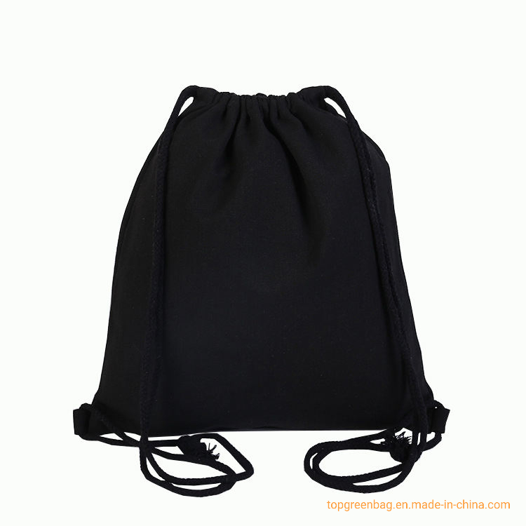 Mochila de viagem estilosa com alça de corda personalizada de alta qualidade, mochila de algodão com cordão