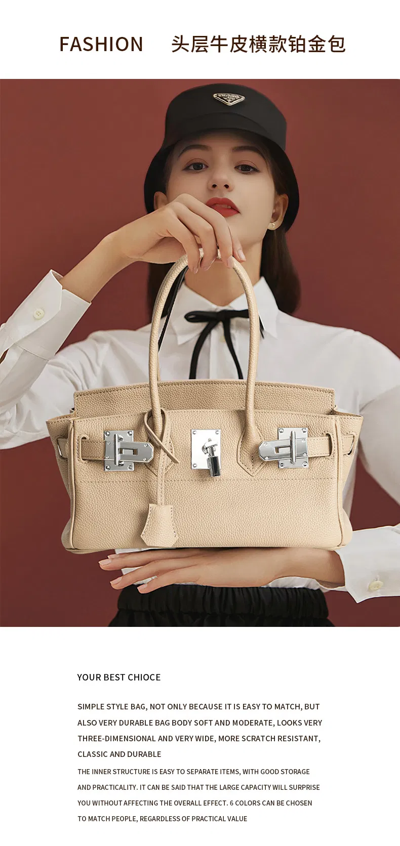 Moda Couro Premium Bolsa de Mão