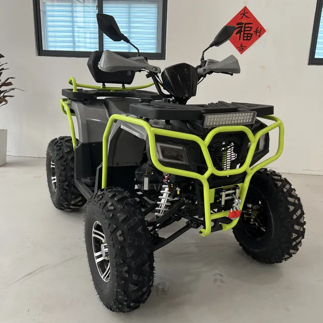 Quadriciclo Azul Preto 4-Wheeler 200cc 4-Stroke para Off Road com Design de Múltiplos Faróis para Passeios Noturnos