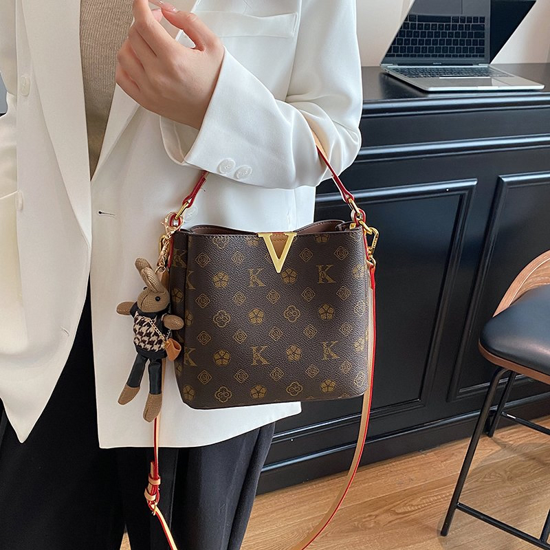 Bolsas de Ombro Designer para Mulheres em Couro PU 1: 1 Bolsas de Mão Estilo Balde para Senhora