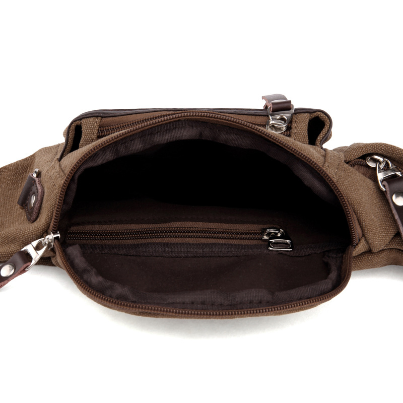 Bolsa de Cintura Vintage de Lona para Homens e Mulheres