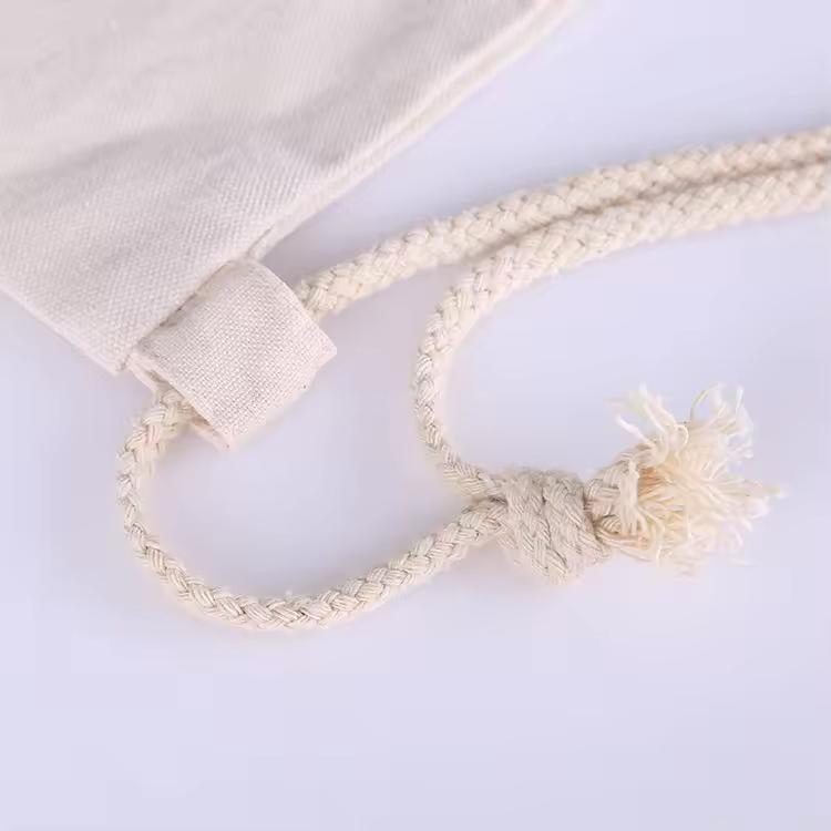 Saco de armazenamento para sapatos em algodão reciclado personalizado com cordão para publicidade