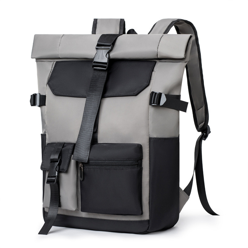 Mochila de Viagem Urbana Casual Espaçosa com Bloco de Cores Trendy para Laptop