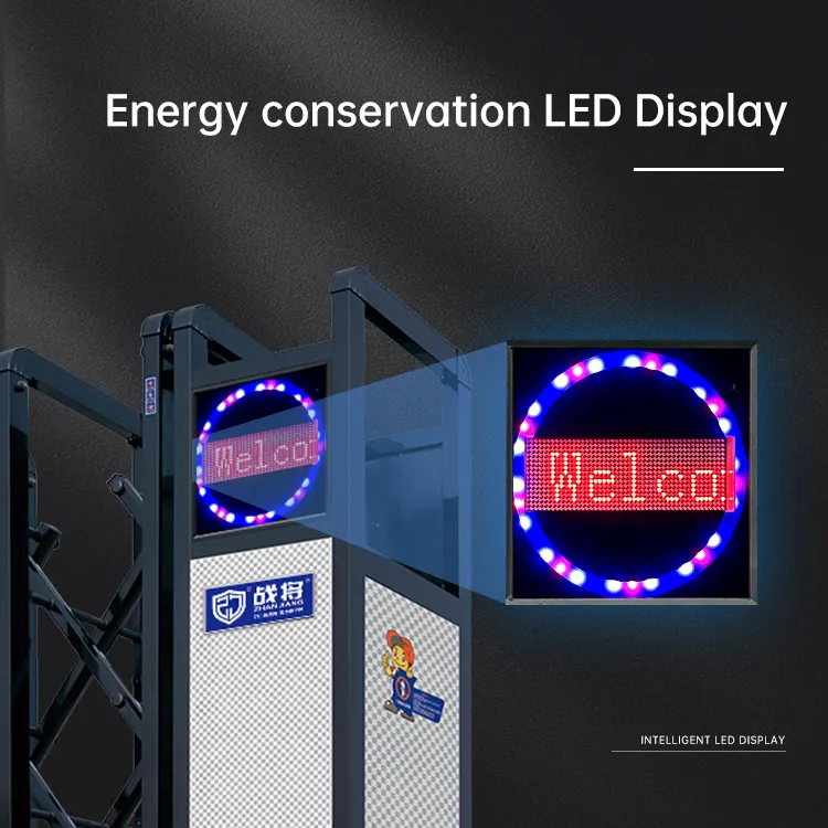 Portão de Entrada Industrial Retrátil Automático de Alumínio com Deslizamento Elétrico e Reflexão Noturna