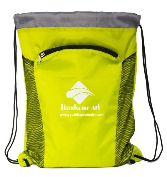 Mochila esportiva com cordão em RPET, nylon, promocional para maratonas, eventos de praia, corridas, conferências, bolsa escolar reciclável e à prova d'água