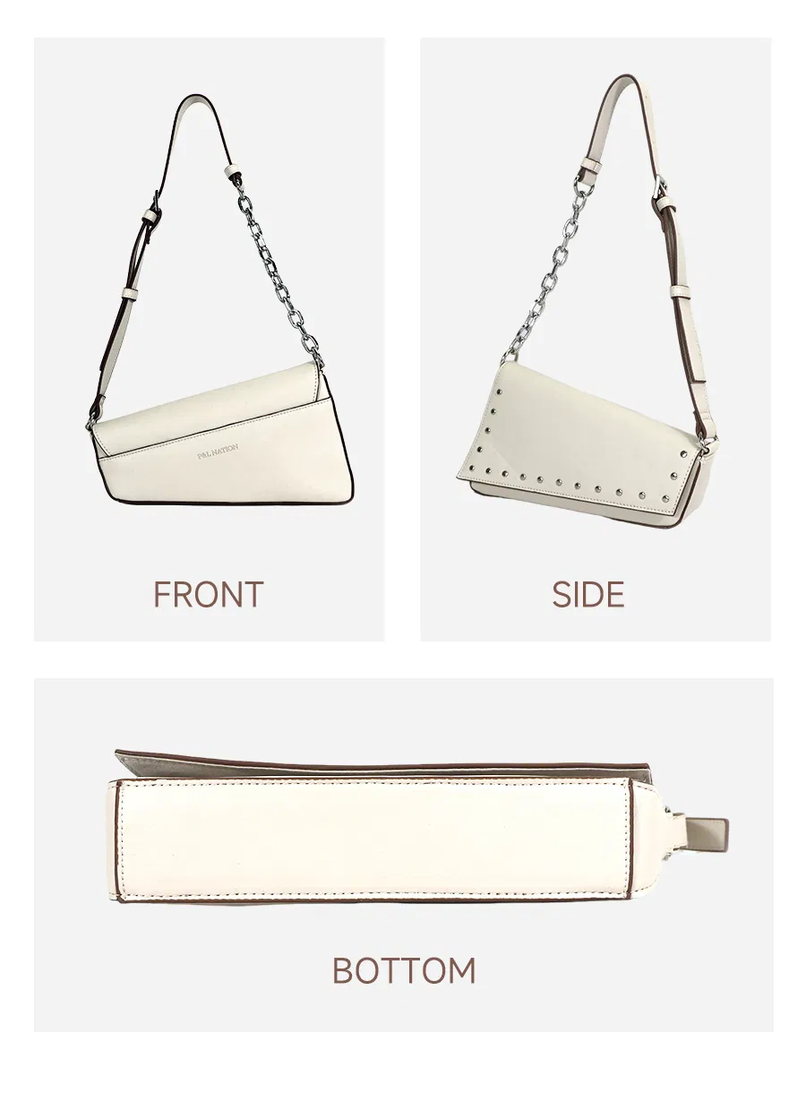 Bolsa Clutch Rivetada Chique com Alça Única Estilosa - Detalhe 8