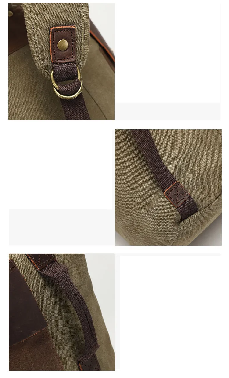 Mochila Commuter de Lona Encerada Durável para Esportes ao Ar Livre, Casual, Viagens e Uso Diário (CY0608)