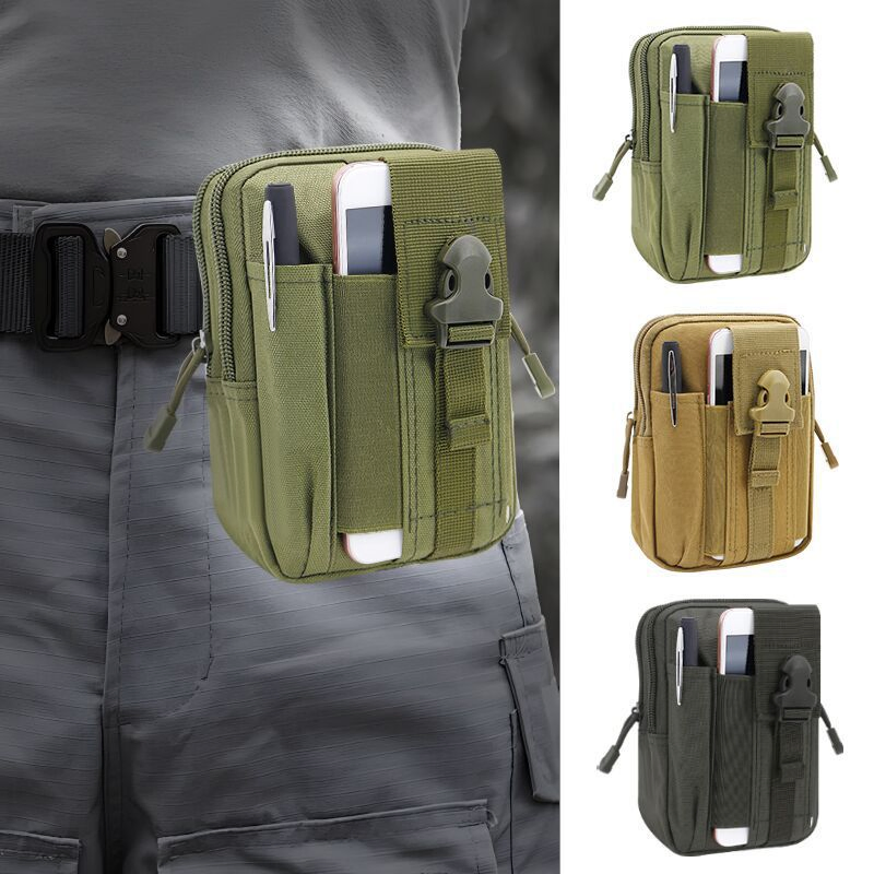 Bolsa Suspensa Multifuncional Molle para Esportes ao Ar Livre, 6-Inch Bolsa para Telefone Móvel, Acessório de Armazenamento para Ciclismo, Bolsa Tática para Cintura, Resistente ao Uso