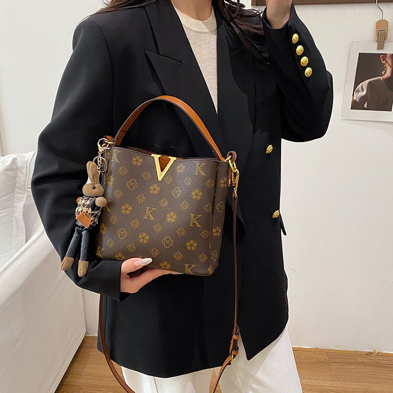 Bolsas de Ombro Designer para Mulheres em Couro PU 1: 1 Bolsas de Mão Estilo Balde para Senhora