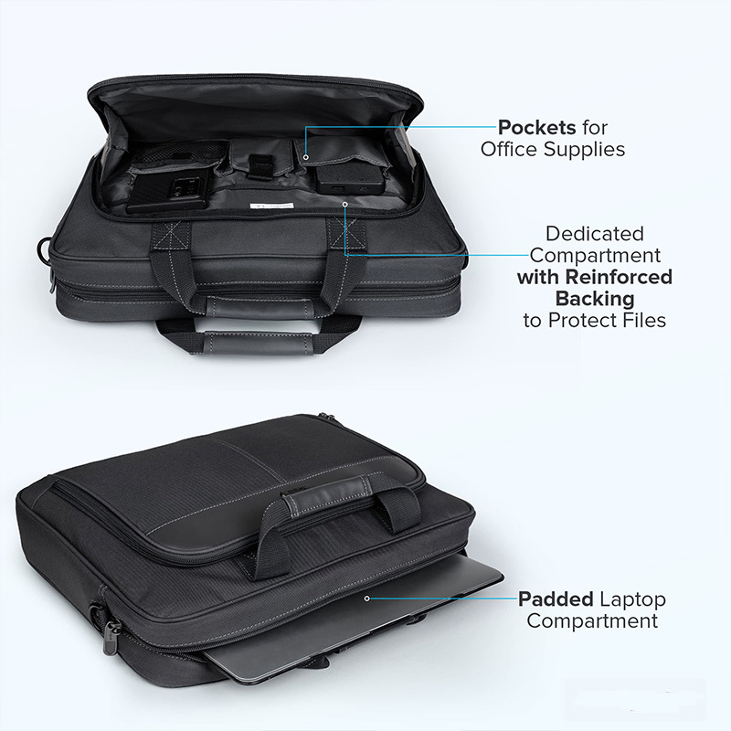 15.6 Bolsa para Laptop de 15 Polegadas Slim com Pasta e Bolsa de Ombro Crossbody