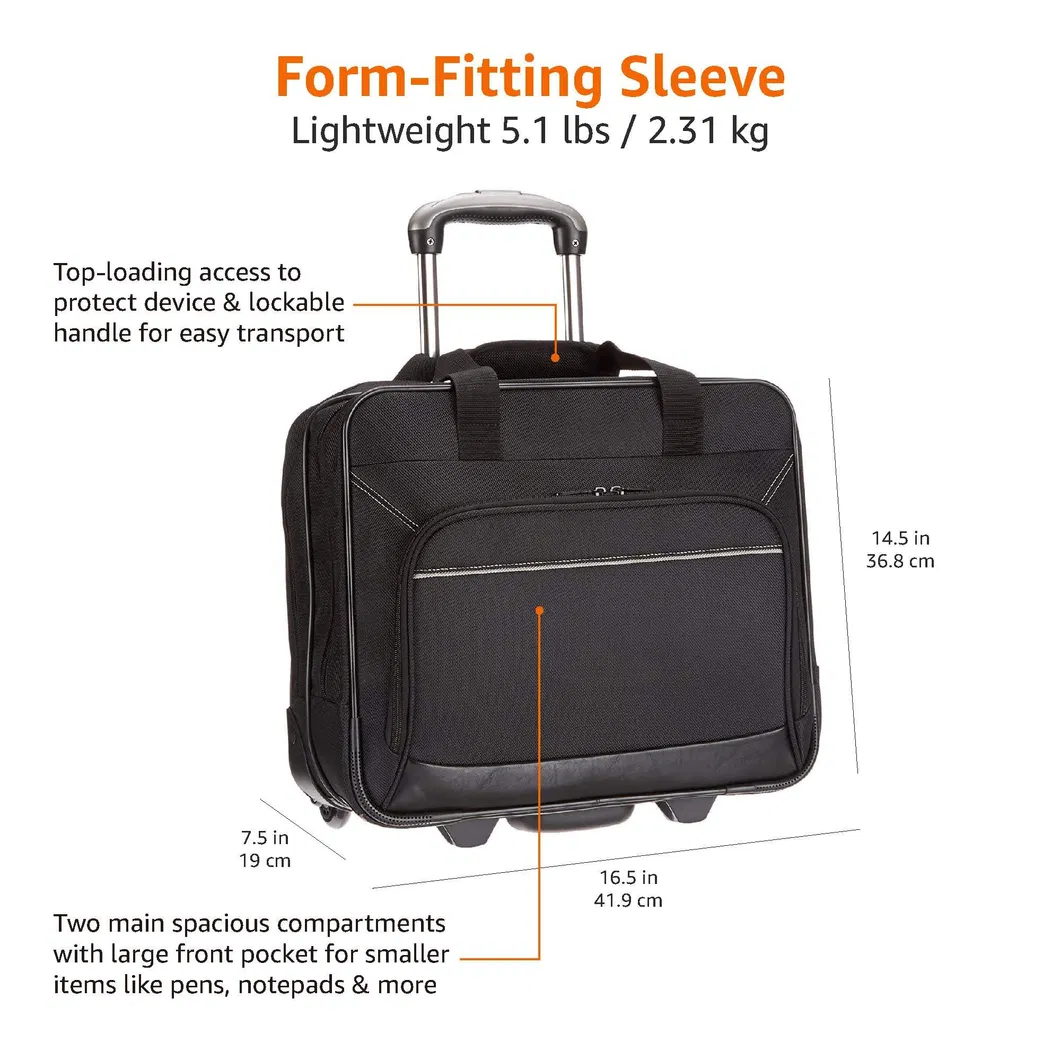 Bolsa com Rodas Resistente à Água Acomoda até 17.3 Laptop