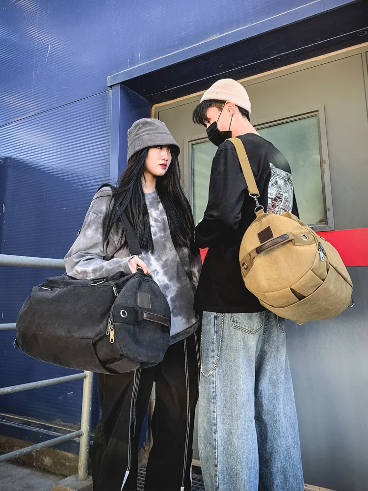 Mochila de Lona para Viagem e Caminhada ao Ar Livre
