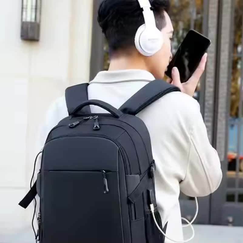 Mochila de Negócios para Computador com Zíper e Fecho Estilo Executivo Profissional
