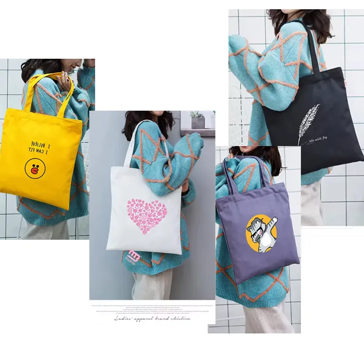 Tote bag de algodão orgânico reutilizável