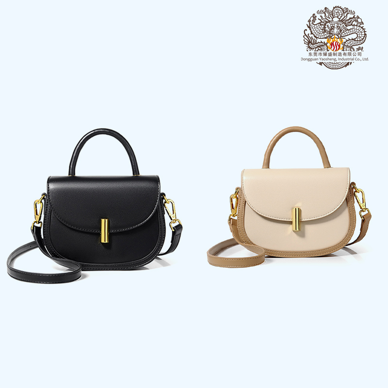 Bolsa transversal de couro PU com contraste de cor e fecho giratório para mulheres