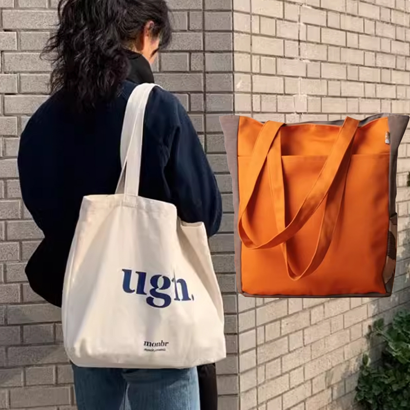 Tote bag de algodão orgânico reutilizável, ecológica, de lona calico, com tamanho de logo personalizado, para compras de supermercado