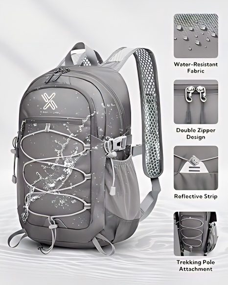 Mochila Pequena Leve e Compacta: 15L Mini Ultra Leve Mochila Dobrável para Viagem com Alça Respirável para Caminhadas ao Ar Livre e Camping
