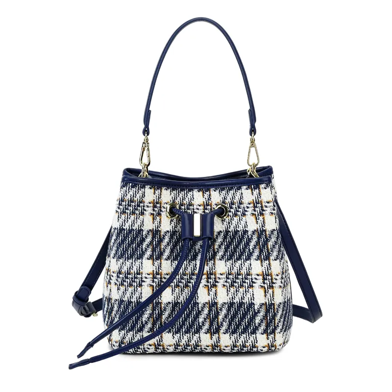 Fabricante de bolsas auditado BSCI na China, fábrica OEM ODM, bolsa de balde para mulheres em tecido, bolsa de ombro feminina, bolsa feminina, fornecedor auditado Rcs