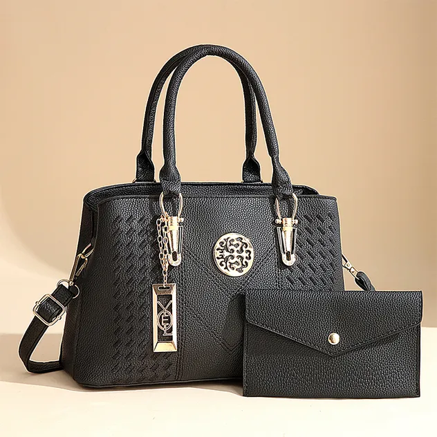 Bolsa Crossbody de PU para Mulheres Luxuosa 2-Piece Conjunto de Bolsa de Designer