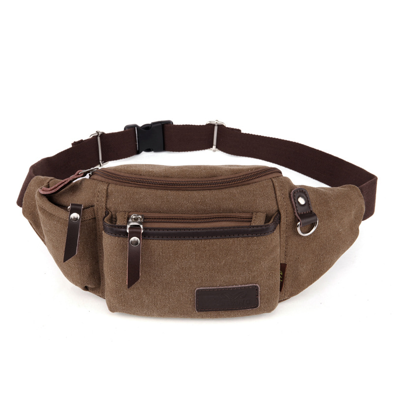 Bolsa de Cintura Vintage de Lona para Homens e Mulheres