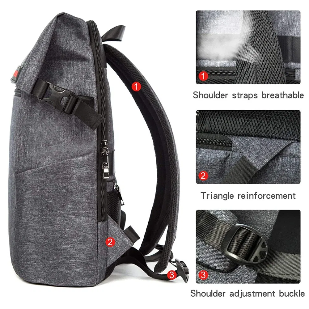 Mochila Slim Antifurto para Laptop Resistente à Água para Estudantes Universitários