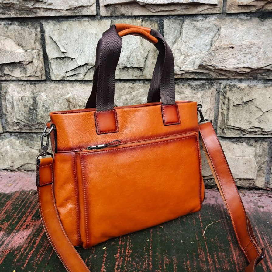 Bolsa Mensageiro de Couro Genuíno Feita à Mão Vintage 14" Bolsa para Laptop Escola Faculdade RS-Ypsy-6531