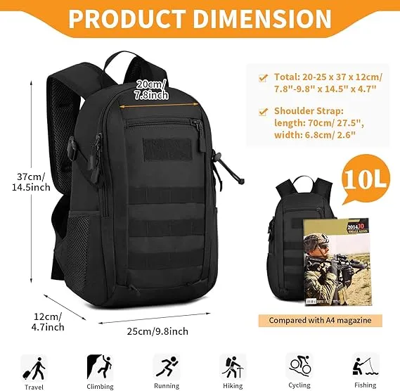 10L/20L Mochila Mini Daypack Molle