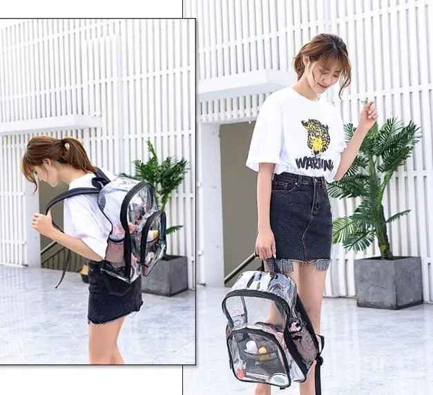 Mochila Mini Transparente de Moda para Meninas Crianças