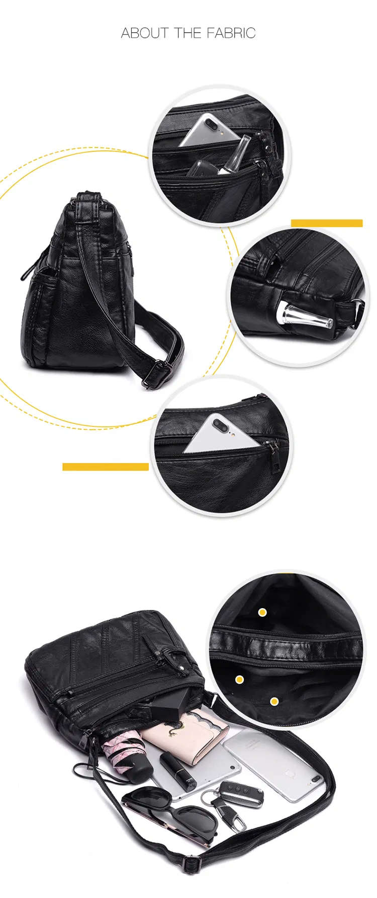 Bolsa transversal de PU detalhe 4