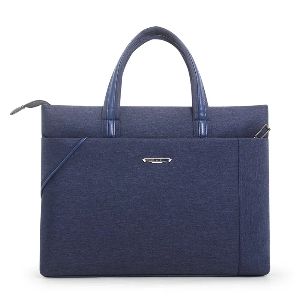 2025 Nova Capa de Laptop Slim Leve 14 Polegadas Cor Clássica Azul Marinho Personalizada com Logo Bordado Estojo de Viagem para Homens e Mulheres