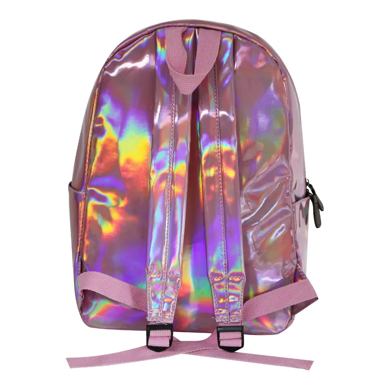 Mochila escolar rosa mini brilhante e elegante para meninas adolescentes