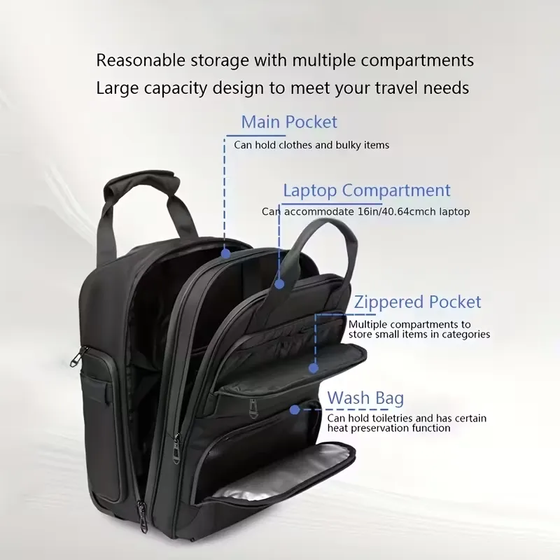 Mala de mão com rodas giratórias, bolsa de trolley com compartimento acolchoado para laptop, bolsa de embarque para viagens de avião