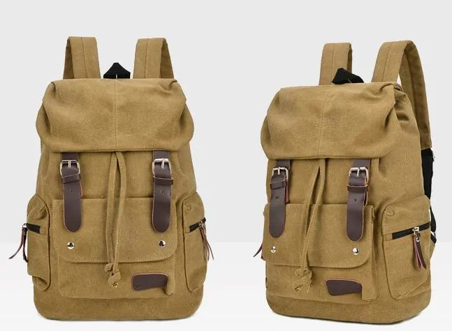 Mochila de Lona Lavada de Alta Densidade para Lazer para Estudantes