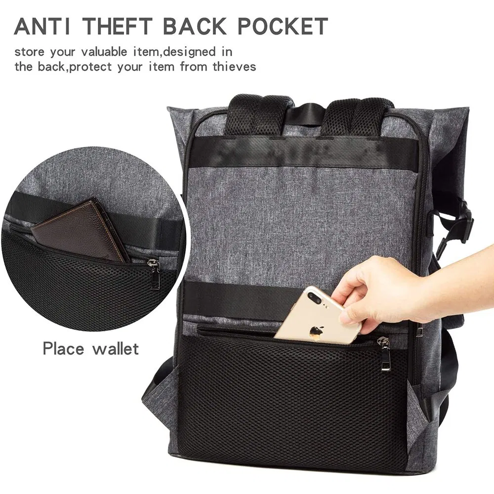Mochila Slim Antifurto para Laptop Resistente à Água para Estudantes Universitários