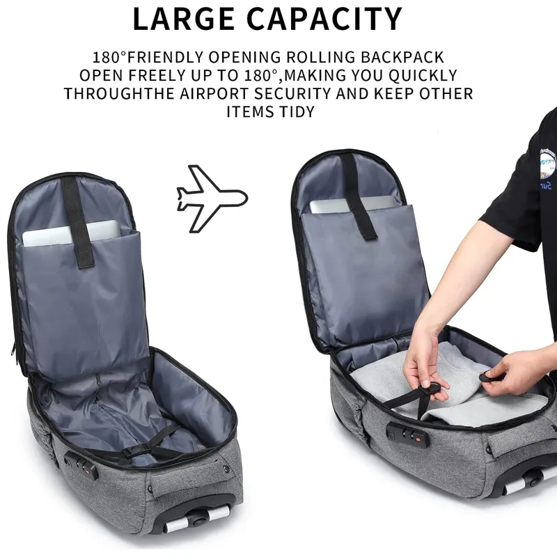 17 Mala de Rodas para Viagem Mochilas para Laptop com Rodas