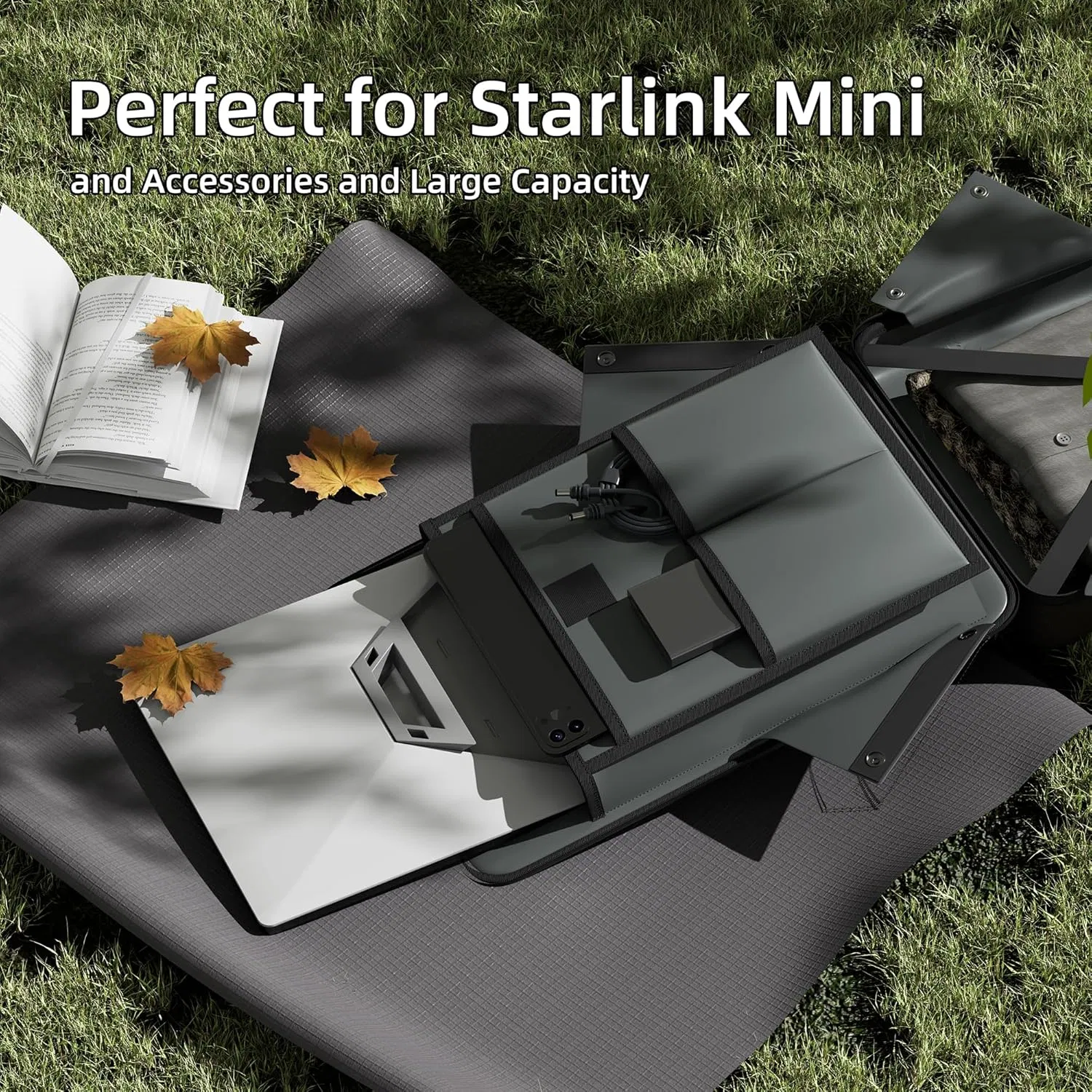 Mochila para Laptop à Prova d'Água Mini Starlink com Cabos, Mochila de Viagem com Suporte e Antifurto