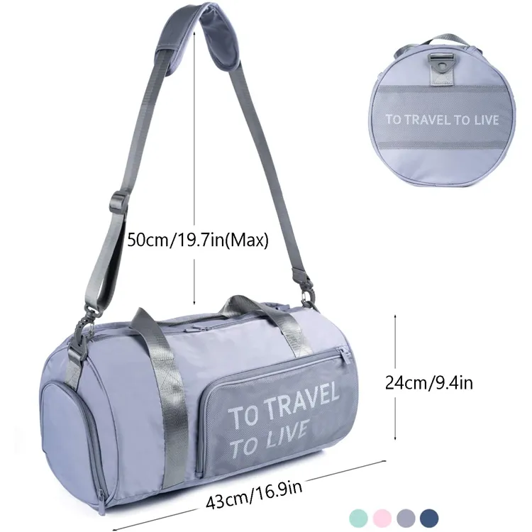 Bolsa de Ginástica para Esportes, Bolsa de Viagem com Compartimento para Calçados e Bolso para Roupas Molhadas
