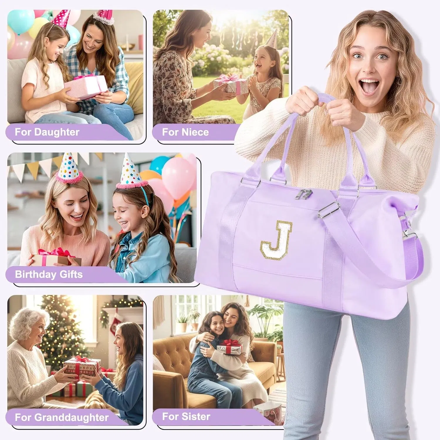 Bolsa de Viagem Inicial Fashionável, Bolsa de Esporte, Bolsa de Ginásio para Mulheres