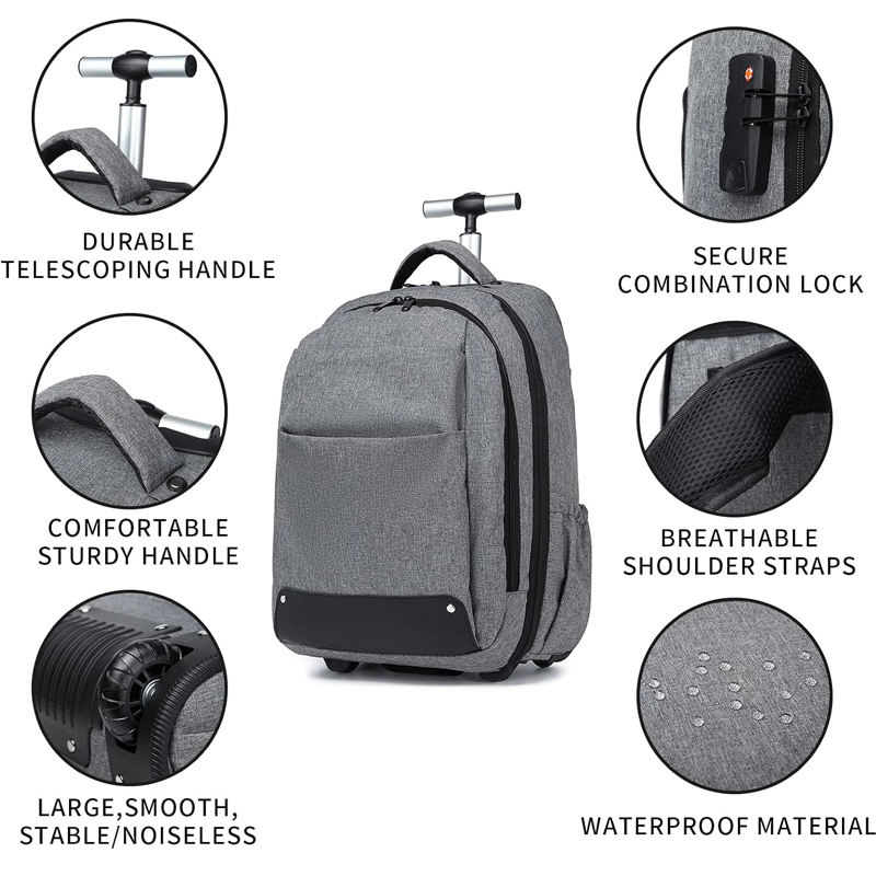 17 Mala de Rodas para Viagem Mochilas para Laptop com Rodas
