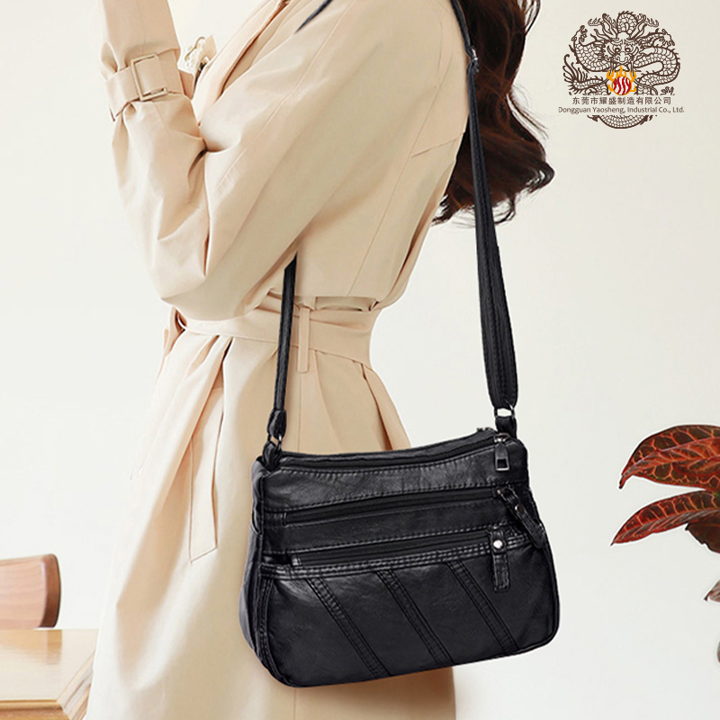 Bolsa transversal de PU lavada e chique para uso diário