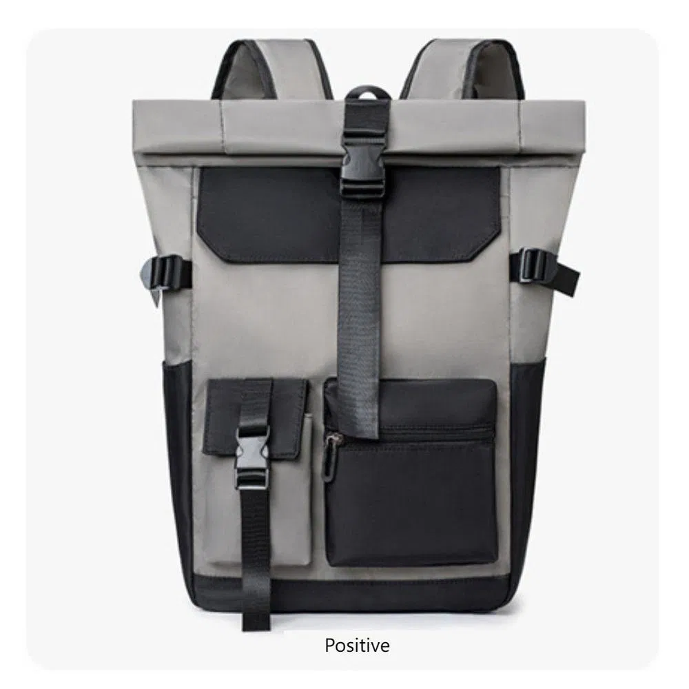 Mochila de Viagem Urbana Casual Espaçosa com Bloco de Cores Trendy para Laptop