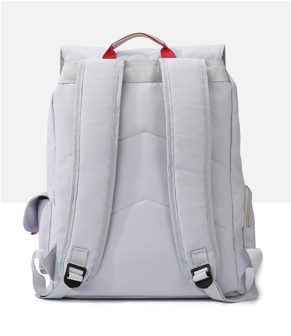 Mochila de Estudante em Lona, Bolsa de Grande Capacidade para Deslocamento e Dia a Dia