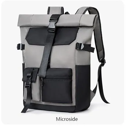 Mochila de Viagem Urbana Casual Espaçosa com Bloco de Cores Trendy para Laptop
