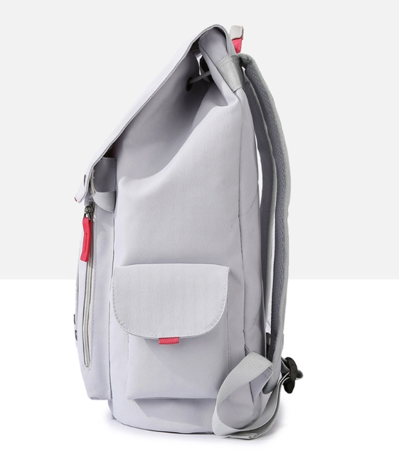 Mochila de Estudante em Lona, Bolsa de Grande Capacidade para Deslocamento e Dia a Dia