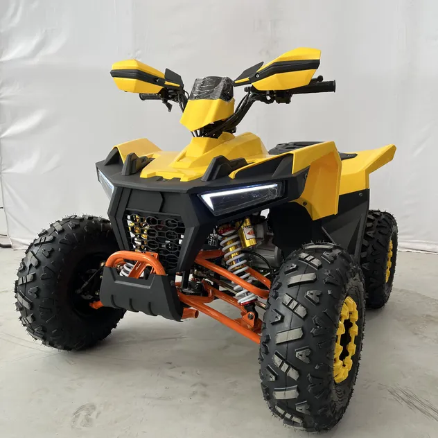 Quadriciclo Azul Preto 4-Wheeler 200cc 4-Stroke para Off Road com Design de Múltiplos Faróis para Passeios Noturnos