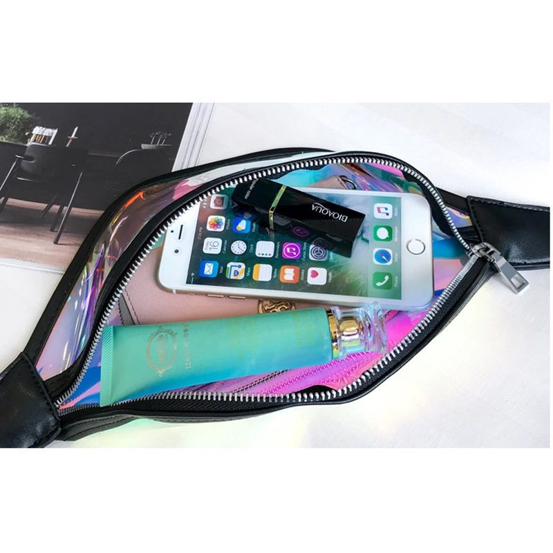 Bolsas de Cintura Personalizadas para Mulheres, Pacote de Fanny Transparente em PVC Holográfico